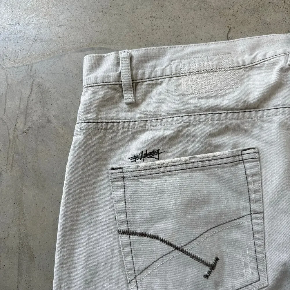 Vintage Y2K Billabong Straight Leg Repaired Sleaze Grunge Retro Jeans Size 38x32